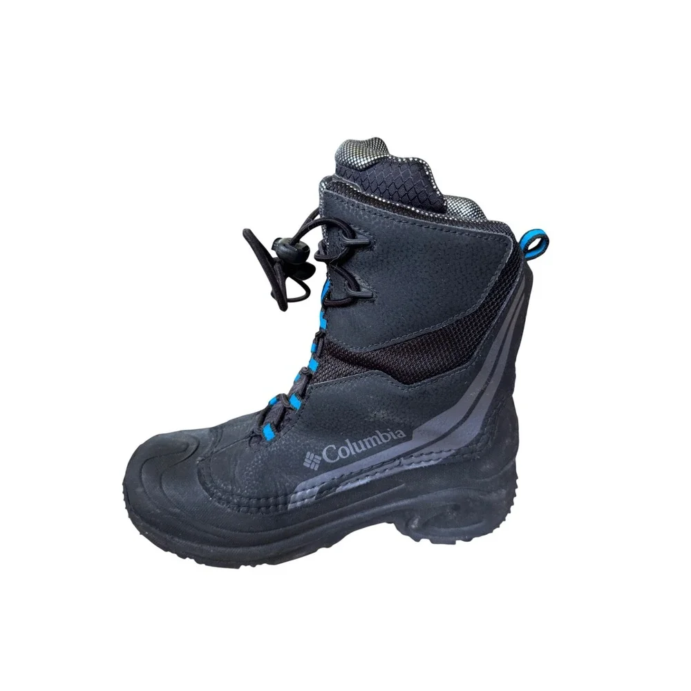 Columbia Bugaboot Plus IV Omni-Heat Waterproof Snow Boots Black Blue Youth 6